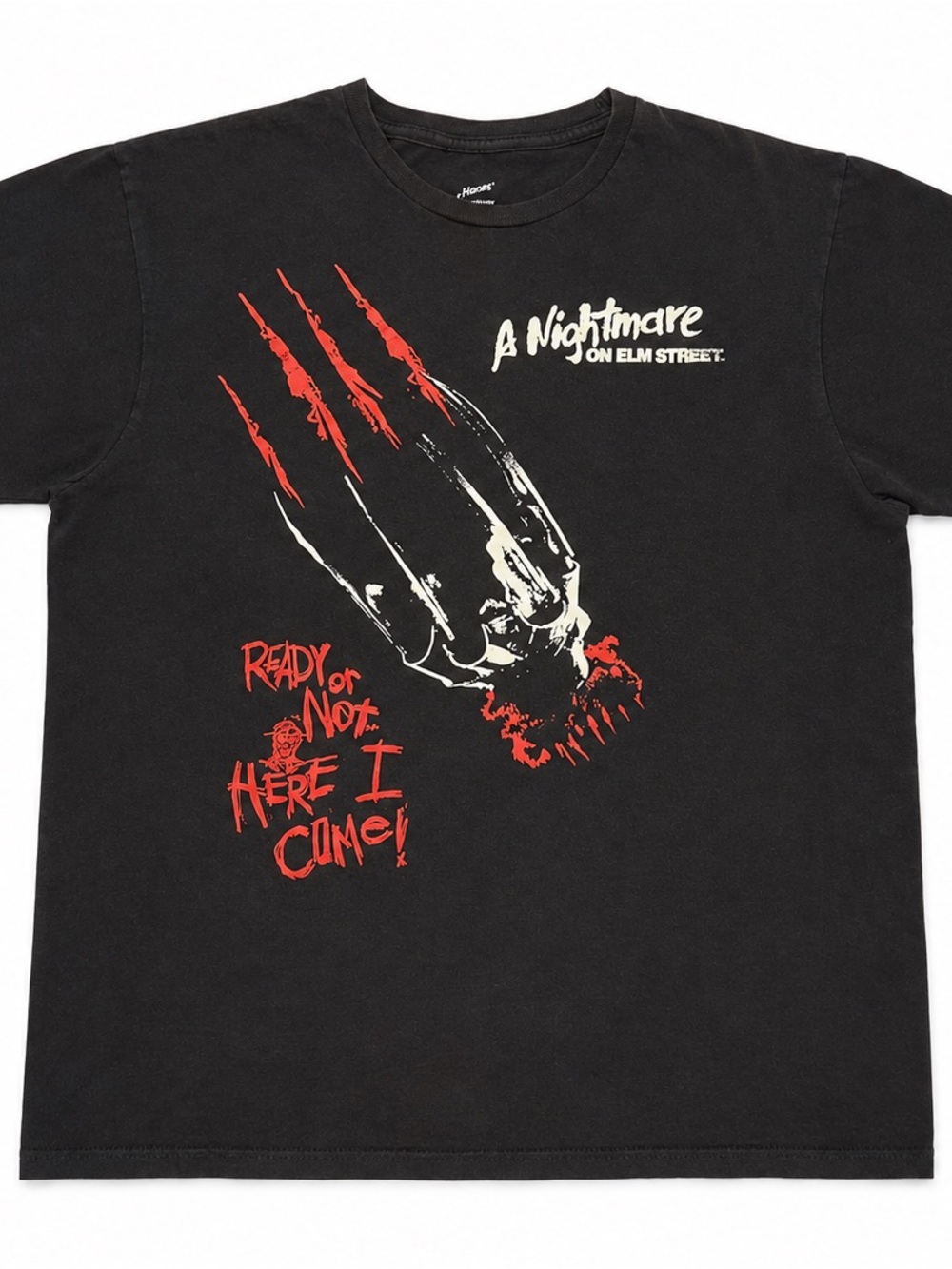 A Nightmare on Elm Street Freddy Krueger Ready or Not Black Graphic Tee L